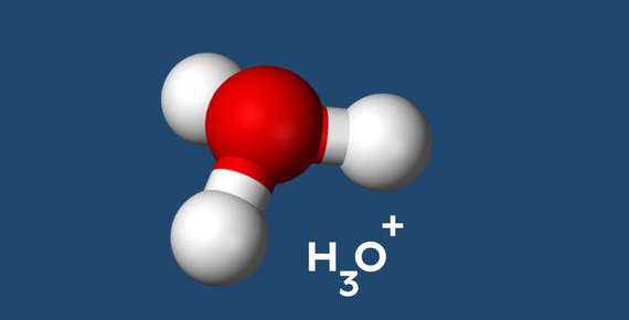 Изображение гидроксилкатиона в виде которого протоны существуют в воде