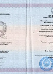 Фото диплома о профессиональной переподготовке по программе «Детская эндокринология»