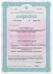Лицензия на Медицинскую деятельность ООО «Детский доктор», стр. 1
