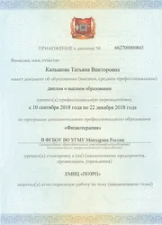 Фото приложения к диплому о переподготовке