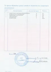 Фото приложения к диплому  о среднем профессиональном образовании
